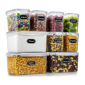 BPA Free Leak Proof 9 PCS Airtight Food Storage Container Air Tight Kitchen Pantry Organization Dry Food Storage Container