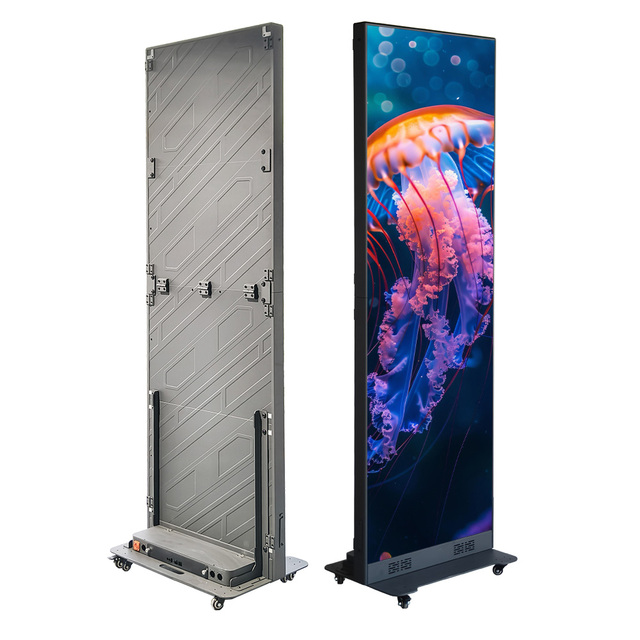 New Hot Selling Foldable LED Poster Display P1.25 P1.5 P1.8 P2.5mm Indoor GOB Process Floor Standing LED Poster Screen