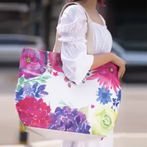 Factory-Direct Sales Digital Printing Canvas beach tote bag wholesale women's beach bag custom 2022 Summer Cloth Bag