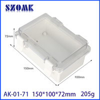 Boîtier électrique extérieur personnalisé SZOMK AK-01-71 150*100*72mm, en plastique ABS étanche IP66, avec couvercle transparent