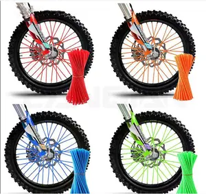 Capa de plástico para bicicleta, capa multicolorida com raios para pneus de motocicleta, 72 peças, decoração de bicicletas