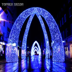 Grandi luci con motivo ad arco di natale a LED all'aperto IP65 Festival decorazione di strada con bianco rosso caldo bianco e emissione di bianco freddo