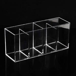 Organisateur en acrylique transparent à 4 compartiments Porte-brosse de <span class=keywords><strong>maquillage</strong></span> Solution de <span class=keywords><strong>rangement</strong></span> Bureau Salle de bain Fournitures de cuisine - Product Image 4