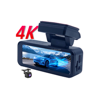 Caméra de tableau de bord 4K OEM ODM Mini 2 voies avec Wi-Fi, caméra avant 4K et caméra arrière 1080P double canal pour voiture