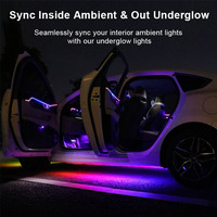 Kit de Bandes Lumineuses d'Ambiance LED RGBIC Universel pour Intérieur de Voiture, Installation Facile, Éclairage Ambiant Personnalisé en Usine