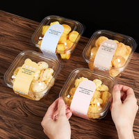 Boîtes à clapet en PET transparentes avec couvercle articulé, qualité alimentaire, vente en gros, contenants multi-tailles pour fruits, baies, noix, produits de boulangerie, vente au détail