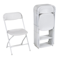 Chaises pliantes blanches en plastique HDPE de jardin extérieur de forte capacité en gros pour événements