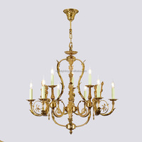 Hochwertiger französischer europäischer Kronleuchter aus massivem Messing in Gold für Hotel, Hochzeit, Lobby, Villa, Vintage-Stil, individuell anpassbar.