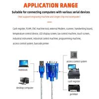 Cobre estañado USB a RS232 DB9 Pin Chips estándar Cable adaptador serie para impresora de computadora Escáner de código de barras caja registradora