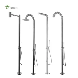 Chuveiro banheira de aço inoxidável cromado para áreas externas, para jardim, piscina