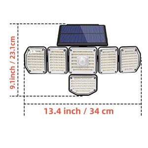 IP65 Solar <b>Wall</b> Lamp Solar 256led Outdoor Adjustable 6 Heads Motion Sensor Waterproof Solar Security <b>Light</b> Street Flood <b>Light</b> - Product Image 2
