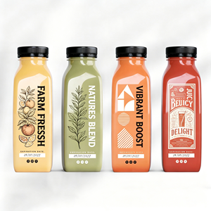 Custom screen-printed waterproof adhesive <b>labels</b> for food, drink and juice bottles; <b>labels</b> for plastic beverage bottles - Product Image 2