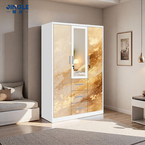 Armoire de style luxueux à 3 portes battantes avec miroir, rangement, armoire pour vêtements, armoire personnalisée, Lemari Pakaian Dengan Cermin - Product Image 2