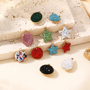 จี้รูปทรงเรขาคณิตขนาดเล็กประดับเพชรเทียมเคลือบทอง PVD บนสแตนเลสสตีล สำหรับทำเครื่องประดับ DIY เช่น สร้อยคอ สร้อยข้อมือ ต่างหู และอุปกรณ์เสริม - Product Image 4