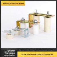 Support auxiliaire de fixation pour roue de guidage de porte coulissante, en nylon et acier, anti-magnétique, épaissi, pour rouleau de positionnement