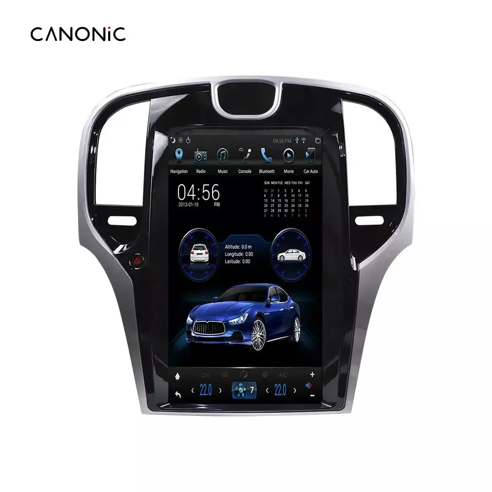 Canonic 13.3 Inch Android 11 Tesla Style Vertical Touch Screen Car Gps Navigation For Chrysler 300C 2013-2019 Car Radio