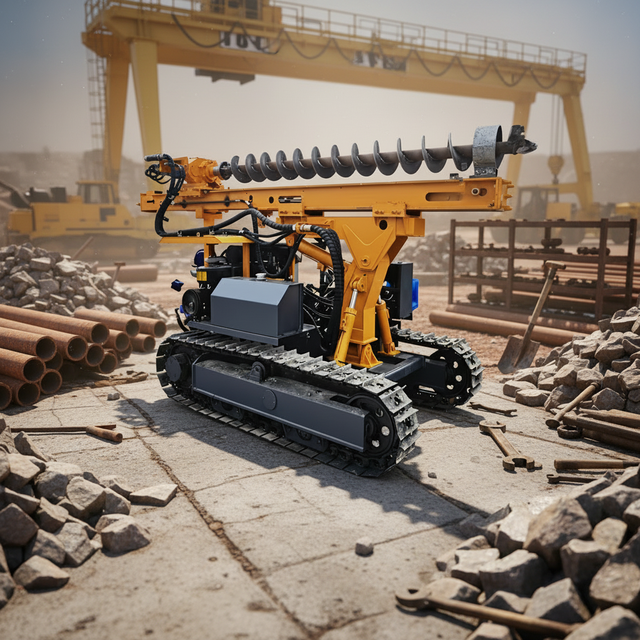 High-Efficiency FD Series Hydraulic Pile Driver Solar Powered Drilling Machine for Solar Power Station
