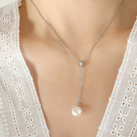 Drame coréen avec la douce dame minorité frange perle Zircon pendentif minorité Ins vent collier titane acier