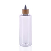 Free Samples 60ml 120ml 150ml 250ml Clear Amber Squeeze Plastic Paint Ink Hair Oil Applicator Bottle with Bamboo Twist Top Cap
