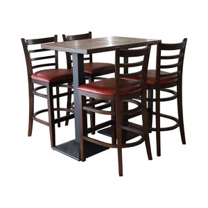 अमेरिकी विंटेज लोहे ठोस लकड़ी डाइनिंग टेबल आधुनिक बार बिस्ट्रो हाई फुट डिजाइन फैक्टरी थोक होटल रसोई के लिए - Product Image 6