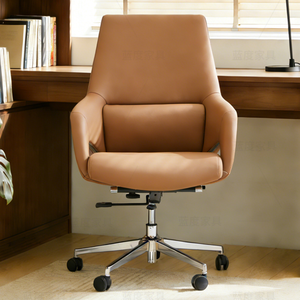 Chaise de bureau ergonomique confortable 360 °   Chaise de direction pivotante avec base en aluminium à 5 étoiles pour la maison et le bureau - Product Image 3