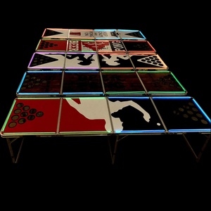 Mesa de juego de fiesta personalizable plegable al aire libre ajustable portátil LED para uso en la playa MARCO DE MDF de aluminio duradero mesa de cerveza Pong - Product Image 6