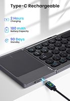 Teclado Bluetooth Plegable Recargable Portátil al por Mayor, Teclado Inalámbrico para Tablet Mint