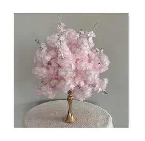結婚記念日の花ピンクチェリーフラワーボールセンターピーステーブルデコカスタマイズ可能な造花結婚式の装飾