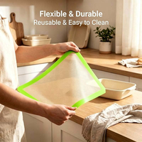 Tapis de cuisson en silicone à bord vert pour commande en gros, logo personnalisé, couleur, taille, style, renforcé de fibre de verre, facile à nettoyer, compatible lave-vaisselle
