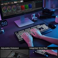 Clavier filaire rétroéclairé OEM ODM avec grandes touches, rétroéclairage 7 couleurs, repose-poignets et touches surdimensionnées faciles à voir