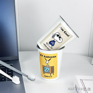 ถ้วยแปรงสีฟันสแตนเลส ดีไซน์การ์ตูน ปากกว้าง ใช้ในบ้าน - Product Image 5