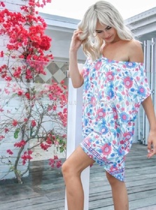 Robe Courte Asymétrique en Mousseline Imprimée Florale, Style Bohème Décontracté d'Été pour Femme, avec Volants, Respirante, Écologique et Couleurs Contrastées - Product Image 2