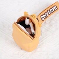 Dompet Koin Hewan Kapibara Kartun, Kantong Uang Kecil Silikon, Gantungan Kunci, Tas, Aksesoris Lucu, Dompet Kapibara, Gantungan Kunci, Liontin