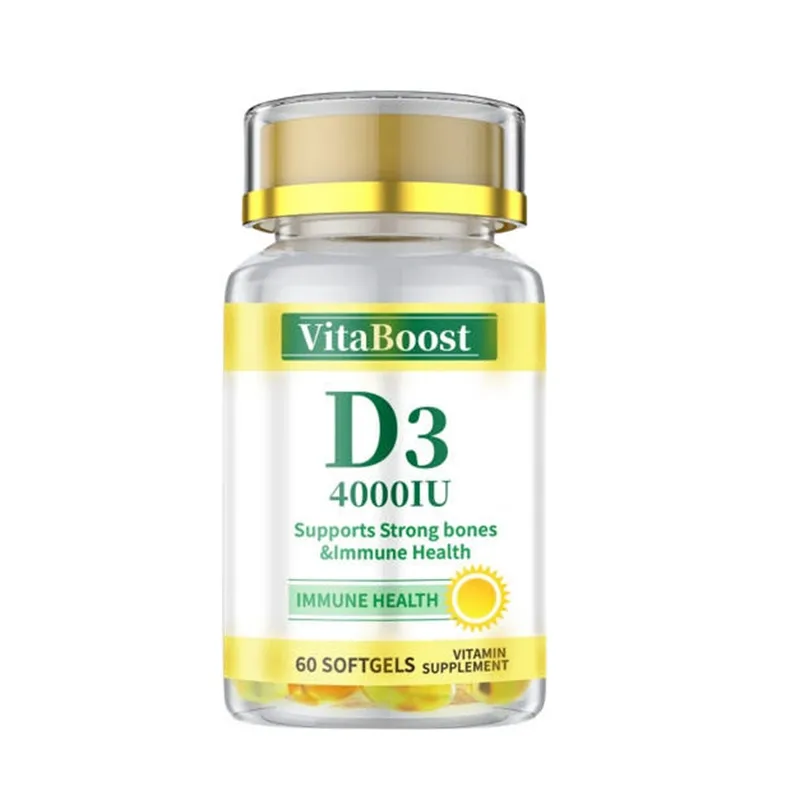 Özel kişisel etiket sağlık takviyesi güçlü kemikler softgel vegan hammadde 4000iu vitamin d3 k2 kapsüller oem odm