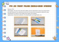 Bolsa de Archivo Transparente de PVC con Apertura Simple/Doble, Impermeable, para Documentos, Carpeta de Plástico sin Cierre para Oficina y Escuela