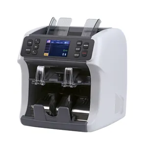 two pocket currency counter bill counting machine bank note CIS sorter and bill counter