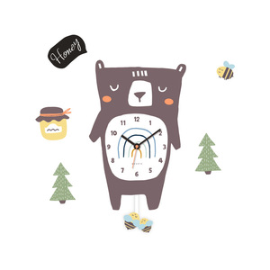 Reida Đầy Màu Sắc <span class=keywords><strong>MDF</strong></span> Đồng Hồ Vui Vẻ Vườn Ươm Tường Nghệ Thuật Scandinavian Thiết Kế Thạch Anh Trẻ Em Của Phòng Phim Hoạt Hình Hình Ảnh Đồng Hồ Treo Tường Cho Trẻ Em - Product Image 2