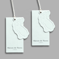 Offres Spéciales européen américain à la mode vêtements marque balançoire étiquettes blanc papier spécial en relief lapin étiquettes volantes sacs à la mode