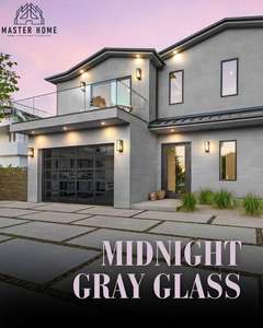 Double vitrage teinté noir moderne en verre trempé en alliage d'aluminium pour <span class=keywords><strong>garage</strong></span> sectionnel, conception <span class=keywords><strong>de</strong></span> confidentialité élégante, isolation thermique <span class=keywords><strong>solaire</strong></span> - Product Image 1