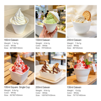 Gobelet à dessert jetable en pulpe de canne à sucre avec couvercle blanc en forme de dôme, compostable, biodégradable, pour crème glacée, yaourt, mousse, fruits, emballage