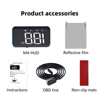 WIIYII M4 OBD2 HUD para Auto, Velocímetro Digital Inteligente, Alarma de Exceso de Velocidad, Advertencia de Seguridad Vehicular, Conexión Plug and Play, Universal para Automóviles