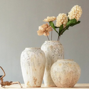 Florero de cerámica de flores secas para sala de estar minimalista moderno C886, adornos nórdicos Ins, tarro de cerámica gruesa Retro - Product Image 1