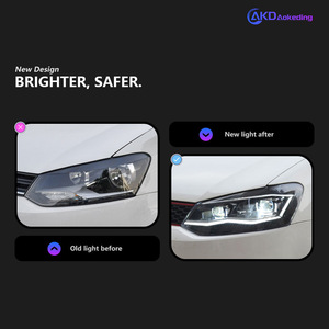 09-18 Volkswagen POLO Golf GTI Phare avec lentille LED modifiée Feux clignotants diurnes pour eau courante - Product Image 5