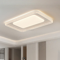 Plafonnier LED rectangulaire moderne de luxe léger en acrylique texturé pour salon et chambre principale