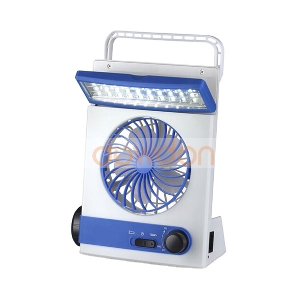 30 LED 2000mah Solar Panel Cooling Fan WIth Flash Light