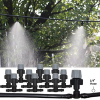 Système d'irrigation automatique 10-20M, buses de brumisation portables, tête de pulvérisation pour tuyau de jardin avec connecteur en T 4/7mm pour patio