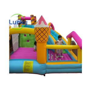 Trẻ em thương mại lớp Inflatable nhà trả lại kết hợp bên nhảy lâu đài bouncy Trắng Bouncer nhà với trượt nước