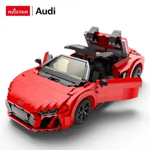 TLH Newest Wholesaler Rastar DIY Toys 1:14 AUDI R8 Spyder Bricks,Assemble Car Building Blocks Sets Bricks Plastic Toy