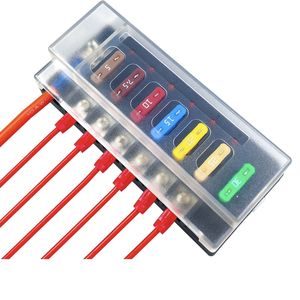 บล็อกฟิวส์ ATO 6 ทางพร้อมไฟ LED - 1 อินพุต 6 เอาต์พุตสำหรับการดัดแปลงรถยนต์/รถบ้าน ทองแดง 150A 80VDC - Product Image 2