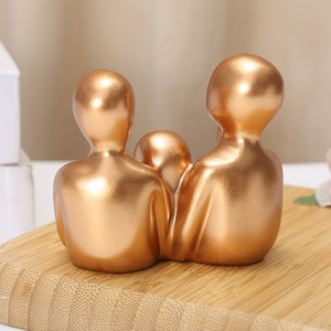 Figurines d'art en résine à thème humain, peintes à la main, écologiques, ensemble familial, décoration intérieure, cadeau - Product Image 3